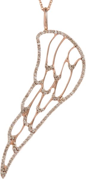 Ileana Makri Angel Wing Diamond Necklace in Pink Gold - Lyst