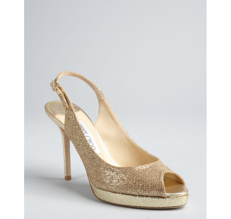 jimmy choo gold slingbacks