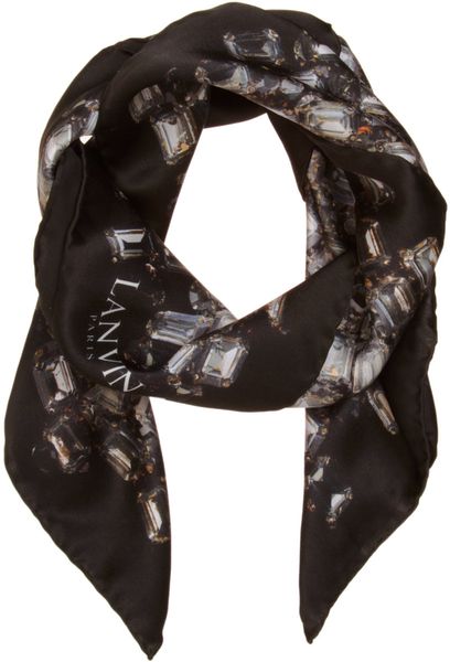 Lanvin Cascade De Strass Scarf in Black - Lyst