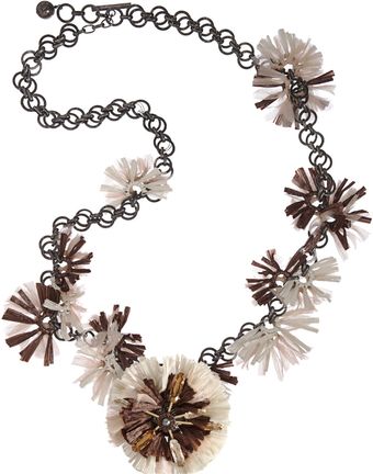 Lanvin Raffia Mask Flower Necklace - Lyst