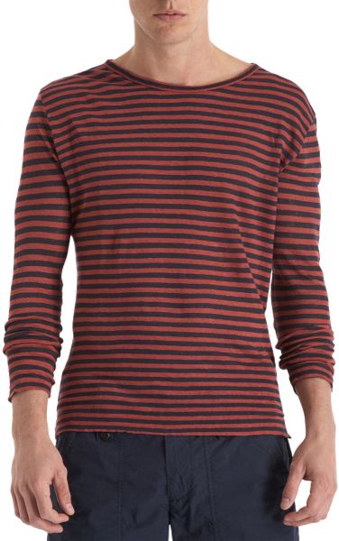 Massimo Alba Horizontal Bar Stripe Sweater in Red for Men (navy) - Lyst