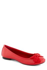 ModCloth Patent Perfection Flat in Maraschino