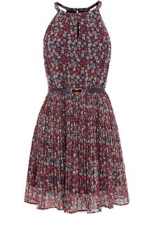 Oasis Pleated Daisy Belted Dress - Lyst