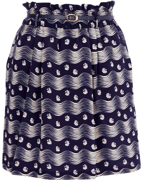 Oasis Swirl Fan Skirt in Blue - Lyst