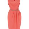 Oasis Cowl Drape Dress in Red (coral) - Lyst