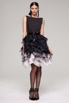 Oscar de la Renta Faille Sleeveless Organza Dress - Lyst