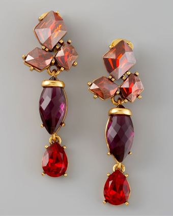 Oscar de la Renta Crystal Drop Earrings - Lyst
