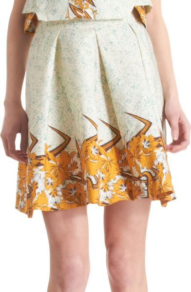 Proenza Schouler Pleated Flower Print Skirt in Floral - Lyst