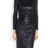 The Row Risting Ruched Leather Dress in Black (midnight) - Lyst
