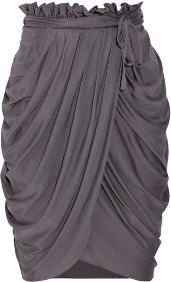 3.1 Phillip Lim Silk and Cottonblend Wrapeffect Skirt - Lyst