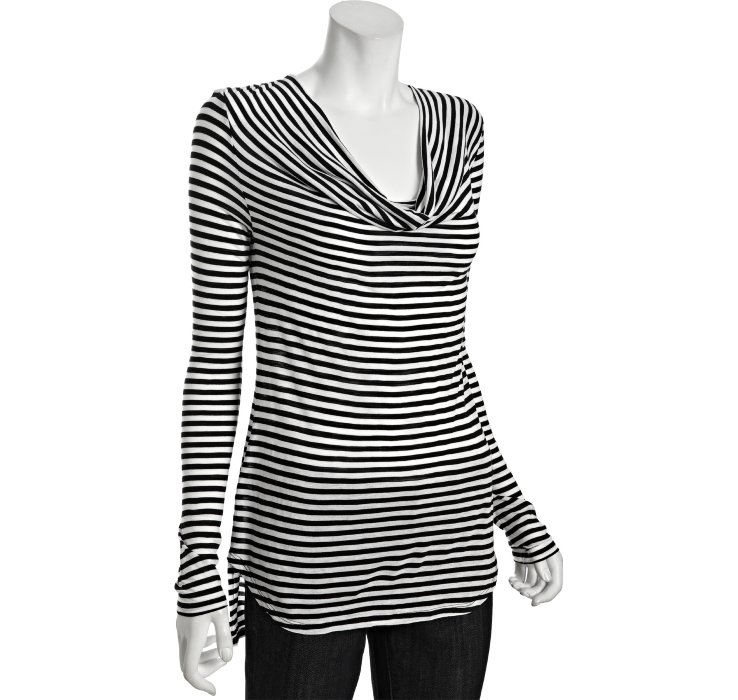 black and white striped knit