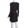 Calvin Klein Charcoal Pleated Long Sleeve Belted Dress in Gray (charcoal) - Lyst