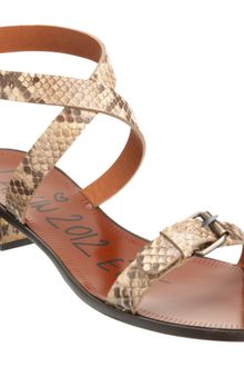 Lanvin Python Studded Heel Sandal - Lyst