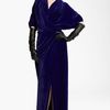 Lanvin Faux Wrap Velvet Gown in Purple (violet) - Lyst