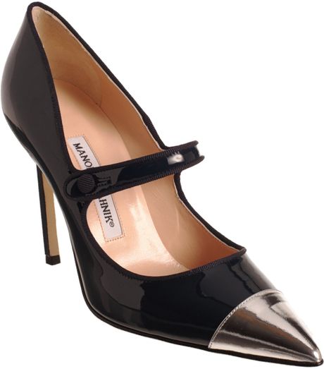 Manolo Blahnik Campari in Black (navy) - Lyst