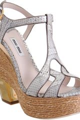 Miu Miu Cutout Wedge Sandal