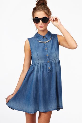 Nasty Gal Denim Dream Dress - Lyst