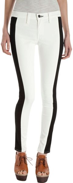 Rag & Bone Split Skinny Jean Whiteblack in White - Lyst