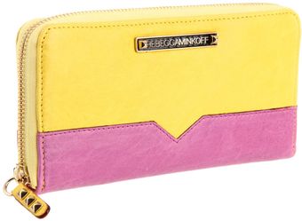 Rebecca Minkoff Large Colorblock Zip Wallet - Lyst