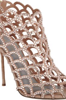 Sergio Rossi Crystal Cutout Shoe Booties - Lyst