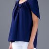 Vionnet Folded Shoulder Blouse in Blue - Lyst