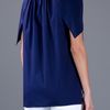 Vionnet Folded Shoulder Blouse in Blue - Lyst