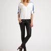 Bcbgmaxazria Alaine Contrast Top in White - Lyst