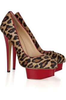 Charlotte Olympia Polly Calf Hair and Patentleather Pumps - Lyst