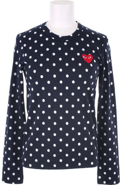 Comme Des Garçons Polka Dot Teeshirt in Cotton in Blue for Men (red) - Lyst