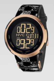 Gucci Rose Goldtone Physical Vapor Deposition Digital Watch - Lyst