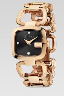 Gucci Diamond Accented Pink Goldtone Physical Vapor Deposition Watch - Lyst