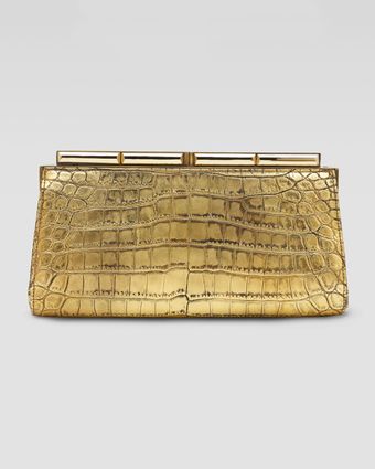 Judith Leiber Aurelie Croc Clutch Bag - Lyst