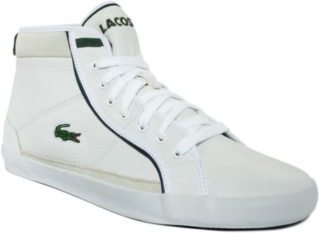 Lacoste Rugosa Hi Top Sneakers in White for Men (white/grey) | Lyst