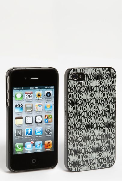 Marc By Marc Jacobs Linear Logo Iphone 4 4s Case in Gray (black multi) - Lyst