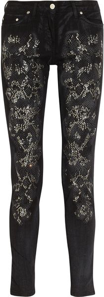 Roberto Cavalli Embellished Midrise Skinny Jeans - Lyst