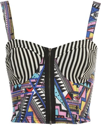 Topshop Calypso Mixed Print Bralet - Lyst