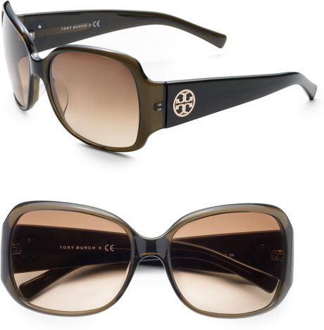 Tory Burch Square Sunglasses in Green (olive) - Lyst