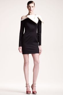 Valentino Bow Shoulder Long Sleeve Dress - Lyst