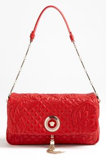 Versace Versace Linea Leather Shoulder Bag - Lyst