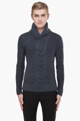 Yves Saint Laurent Charcoal Dyed Cashmere Sweater