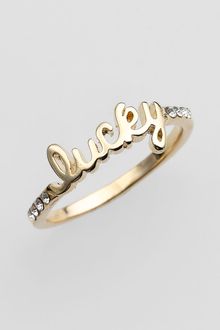 Ariella Collection Messages Lucky Script Ring - Lyst