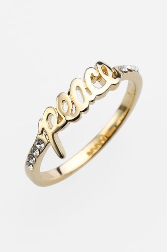 Ariella Collection Messages Peace Script Ring - Lyst