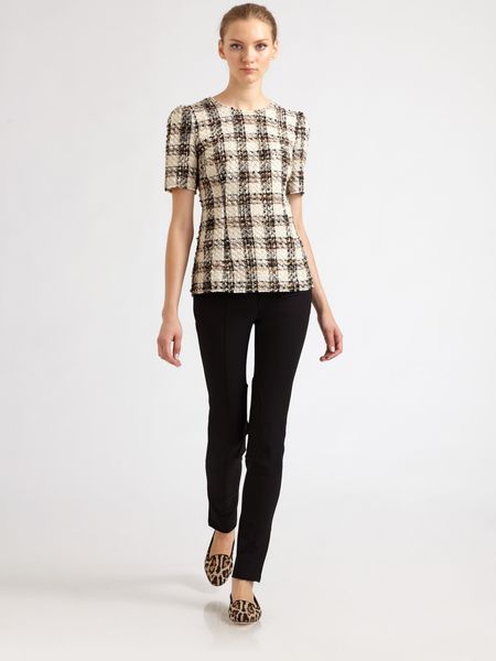 Dolce & Gabbana Tweed Check Top in Black - Lyst