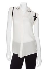 DSquared2 Black Trim Sleeveless Blouse