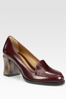 Fendi Austen Leather Loafer Pumps - Lyst