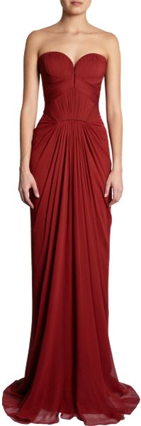 J. Mendel Sweetheart Bodice Gown in Brown - Lyst