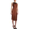 J. Mendel Pleated Halter Dress in Brown (tobacco) - Lyst