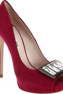Miu Miu Jewel Peep Toe Pump - Lyst