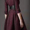 Burberry Full Skirted Tweed Coat in Purple (elderberry) - Lyst