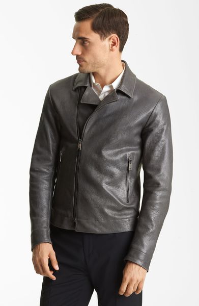Jil Sander Calfskin Jacket in Gray for Men (medium grey) - Lyst